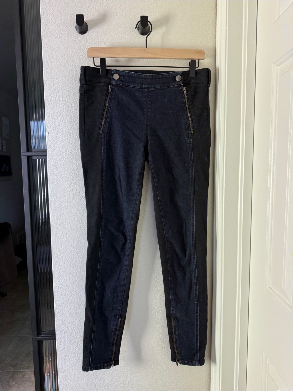 Stella Mccartney Two-Tone Diagonal Zip Two Button Jeans Size 28